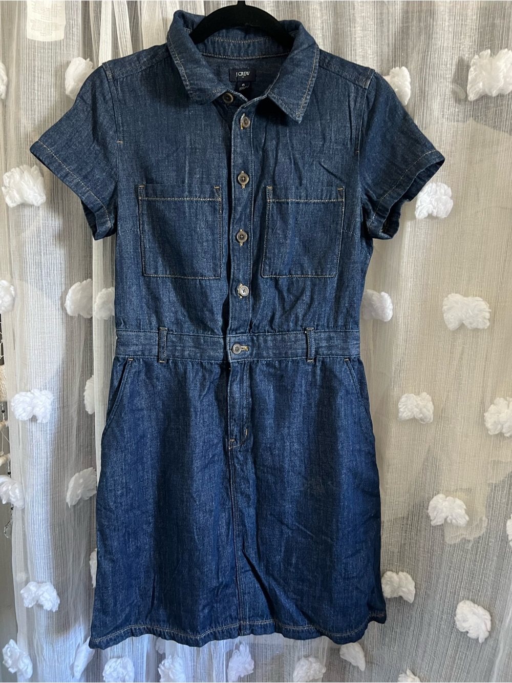 J. Crew Dark Blue Denim utility Shirt Dress